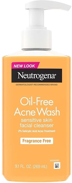 Neutrogena Oil-Free Acne Face Wash, Fragrance Free, 9.1 Fl Oz, 2% Salicylic Acid
