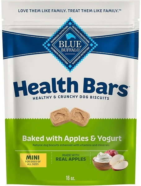 Blue Buffalo Health Bars Mini Crunchy Dog Biscuits, Apples & Yogurt, 16 oz