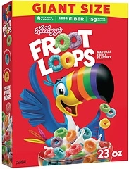 Kellogg's Froot Loops Breakfast Cereal, Good Source of Fiber, 23 oz