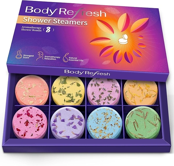 Shower Steamers Aromatherapy - 8 Pack Shower Bombs with Natural Essential Oils