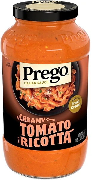 Prego Creamy Tomato Pasta Sauce With Ricotta Cheese, 23.75 oz Jar