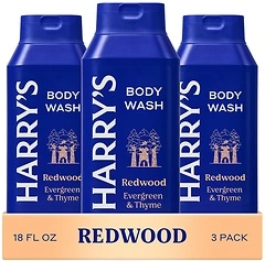 Harry's Men's Body Wash - Redwood, 18 fl oz, 3 Pack - No Parabens or Dyes