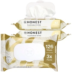 The Honest Company Flushable Wipes for Sensitive Skin, Hypoallergenic, 126 Count