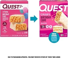 Quest Nutrition Crispy Birthday Cake Protein Bar, 17g Protein, 4 Count