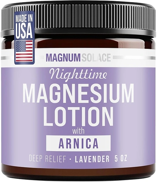 Magnum Solace Nighttime Magnesium Lotion with Arnica - Skin-Friendly for Muscles