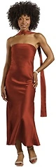 David's Bridal The Edit by DB Studio Strapless Charmeuse Sheath Dress with Scarf