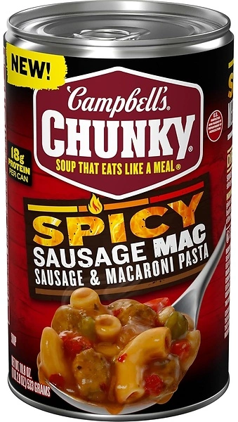 Campbell's Chunky Spicy Sausage Mac Soup, 18.8 oz Can