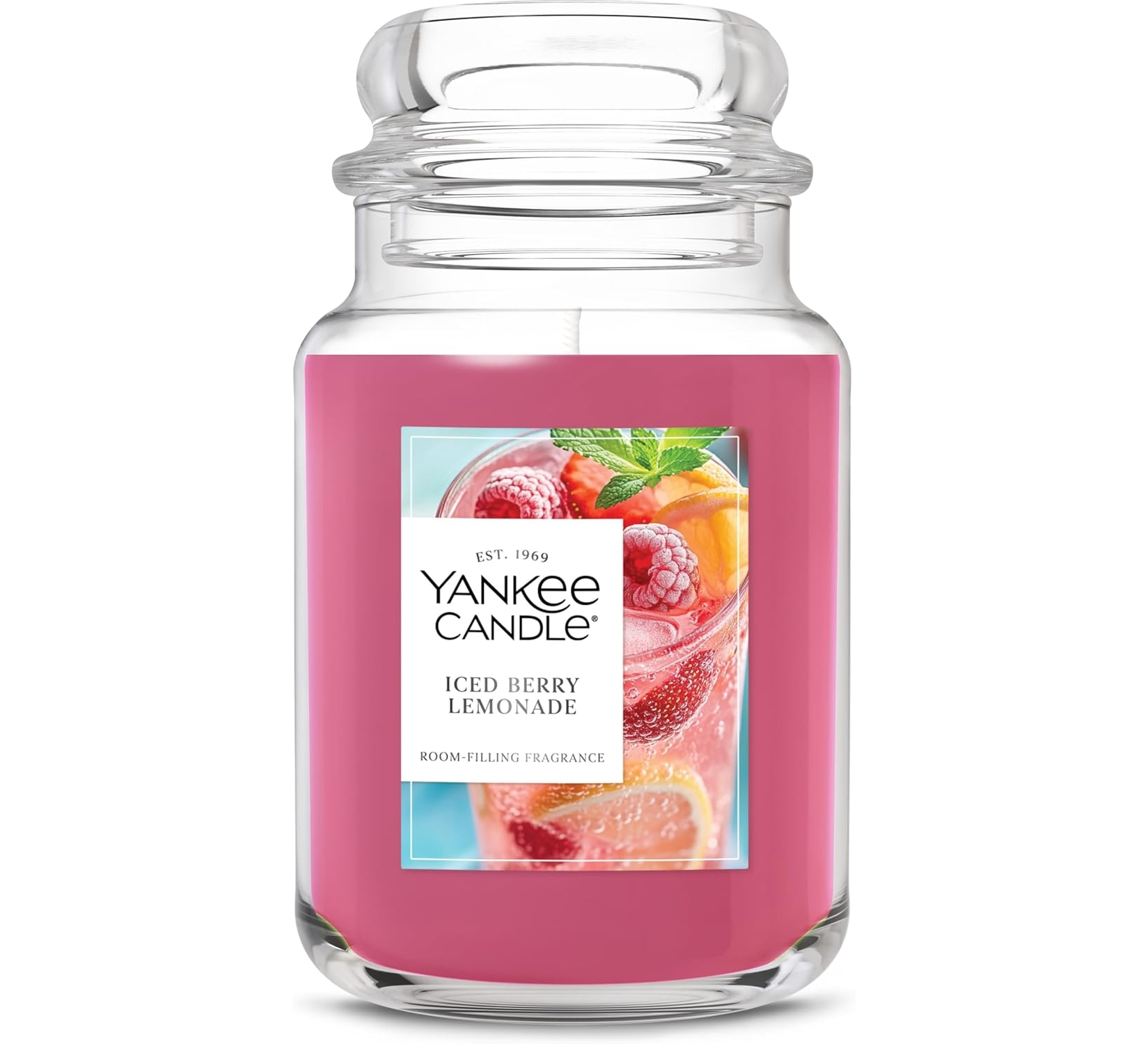Yankee Candle Iced Berry Lemonade, Scented Candle, 22oz, Up to 150 Hour Burn Time