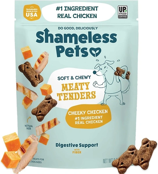 Shameless Pets Soft Dog Treats – Cheeky Chicken Meaty Tenders, Grain Free, 8 oz
