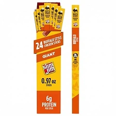 Slim Jim Smoked Chicken Sticks, Buffalo Wild Wings Flavor, 6g Protein, 24 Count