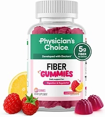 Physician's Choice Fiber Gummies for Digestive Health, Raspberry Lemon, 60CT