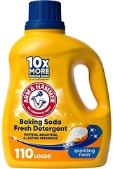 ARM & HAMMER Baking Soda Liquid Laundry Detergent, Sparkling Fresh, 110 Loads