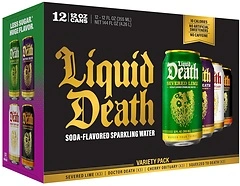 Liquid Death Soda - Flavored Sparkling Water, Fan Favorites Variety, 12 Fl Oz (12 Pack)