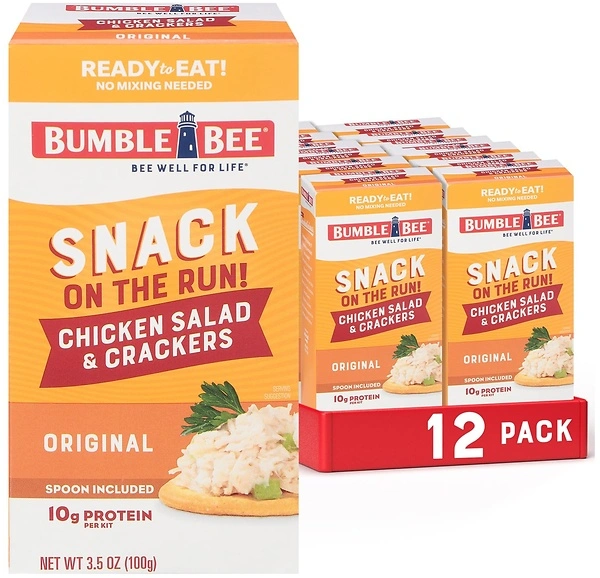 Bumble Bee Snack On The Run! Chicken Salad with Crackers, 12 Count