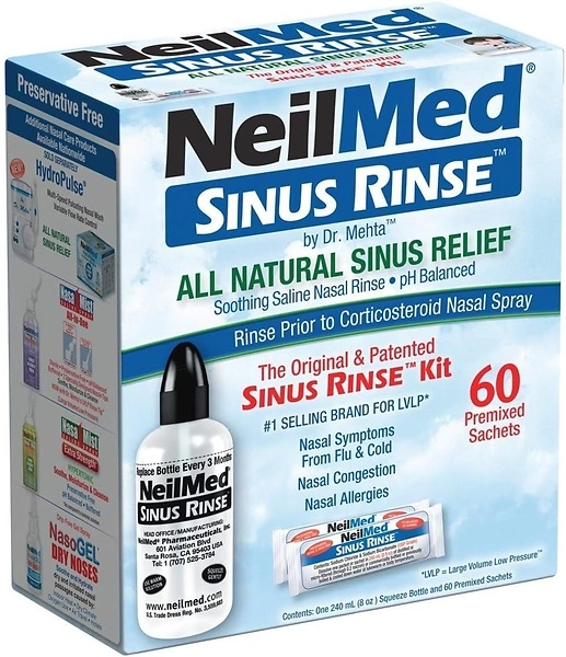 NeilMed Sinus Rinse - Complete Nasal Rinse Kit, 50 Count