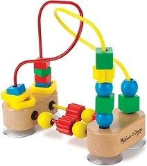 Melissa & Doug First Bead Maze - Wooden Educational Toy with Suction Cups