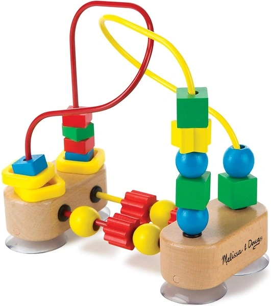 Melissa & Doug First Bead Maze - Wooden Educational Toy with Suction Cups