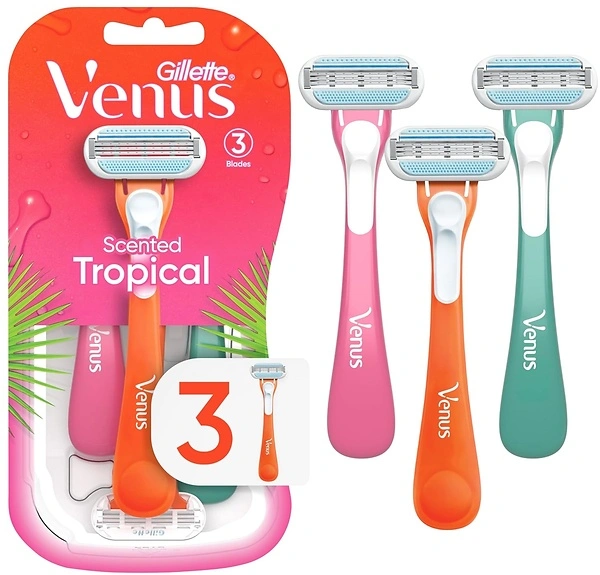 Gillette Venus Tropical Women's Disposable Razor, 3 Count