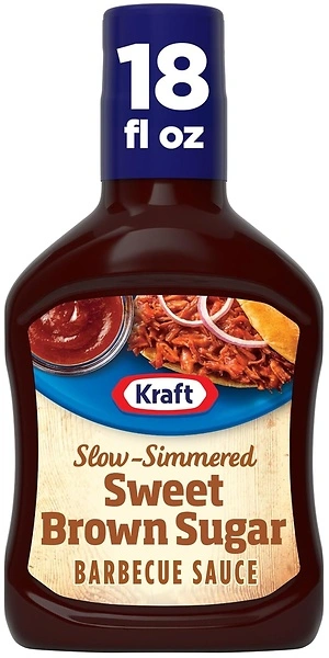 Kraft Sweet Brown Sugar Slow-Simmered Barbecue BBQ Sauce, 18 oz Bottle