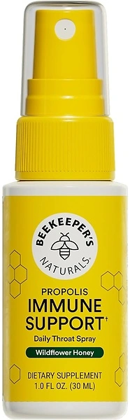 Propolis Throat Spray by Beekeeper's Naturals - 95 Bee Propolis Extract, 1.0 oz