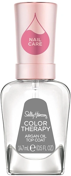 Sally Hansen Color Therapy Top Coat with Argan Oil, Long Lasting, Clear