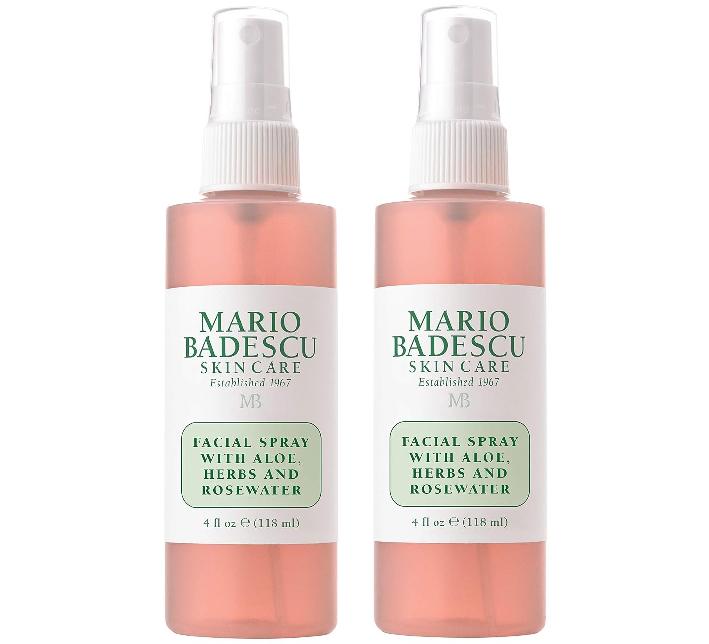 Mario Badescu Facial Spray with Aloe, Herbs and Rose Water, 4 FL OZ, Pack of 2