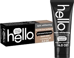 hello Epic Whitening Charcoal Fluoride Free Toothpaste, Fresh Mint, 4.0 Oz