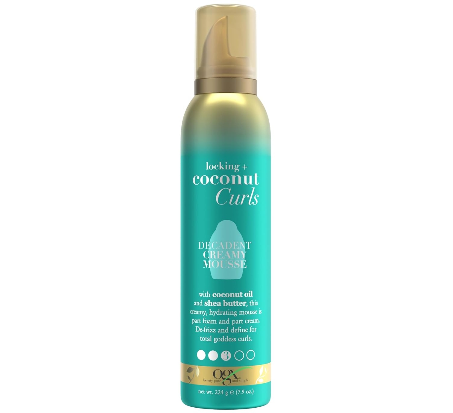 OGX Locking + Coconut Curls Decadent Creamy Mousse, 7.9 Ounce