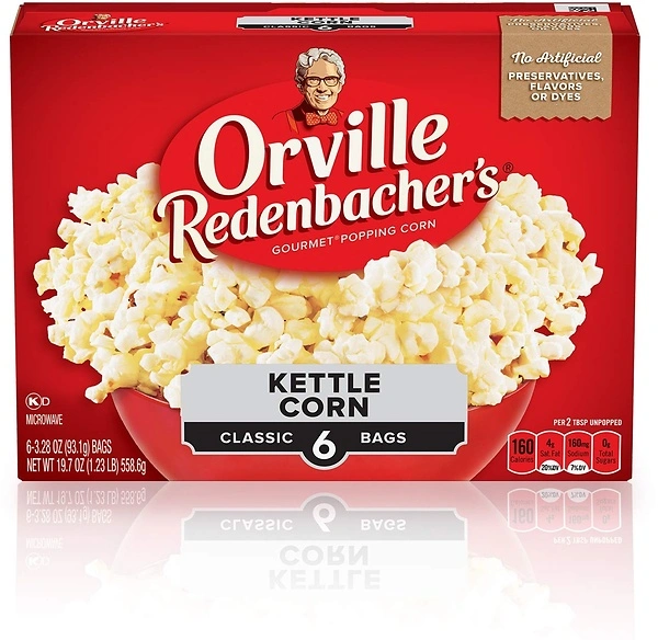 Orville Redenbacher's Microwave Popcorn, Kettle Corn, 3.3 oz, 6-Count