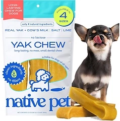 Native Pet Yak Cheese Chews for Small Breeds – 100 All Natural – 5 Per Pack