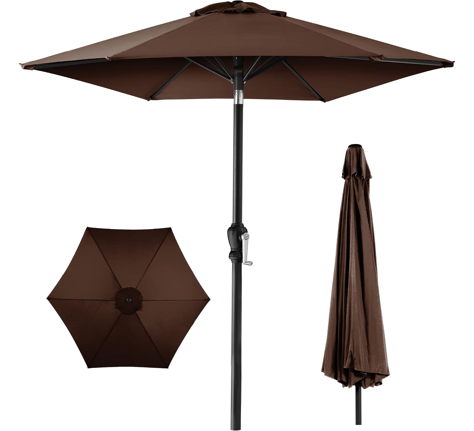 Best Choice Products 10ft Outdoor Patio Umbrella, Brown, with Tilt and Crank