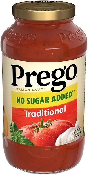 Prego Traditional No Sugar Added Pasta Sauce, 23.5 Oz Jar