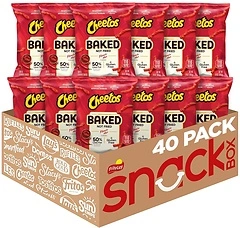 Frito Lay Baked Cheetos Crunchy Flamin' Hot, 0.87 Ounce Pack of 40