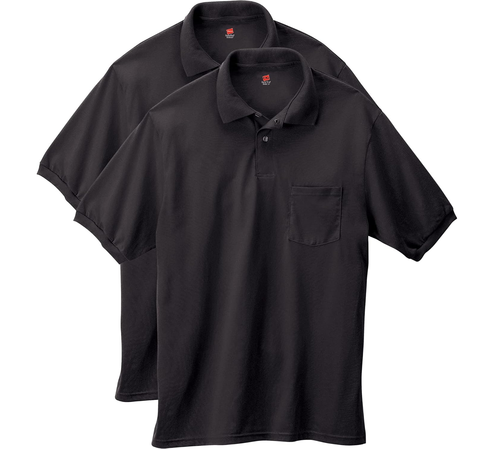 Hanes Men's Short Sleeve Jersey Pocket Polo (Pack of 2)