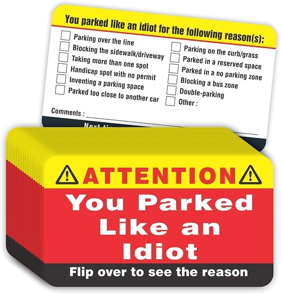 PARTH iMPEX You Parked Like an Idiot Business Cards, 100 Count, 3.5"x2"