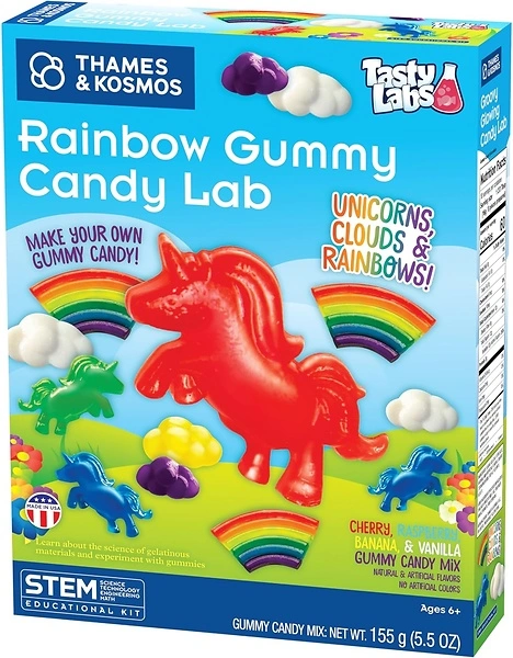 Thames & Kosmos Rainbow Gummy Candy Lab - Unicorns & Clouds, STEM Experiment Kit