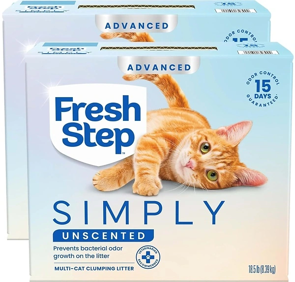Fresh Step Advanced Simply Unscented Multi Cat Clumping Cat Litter, 37 lbs.