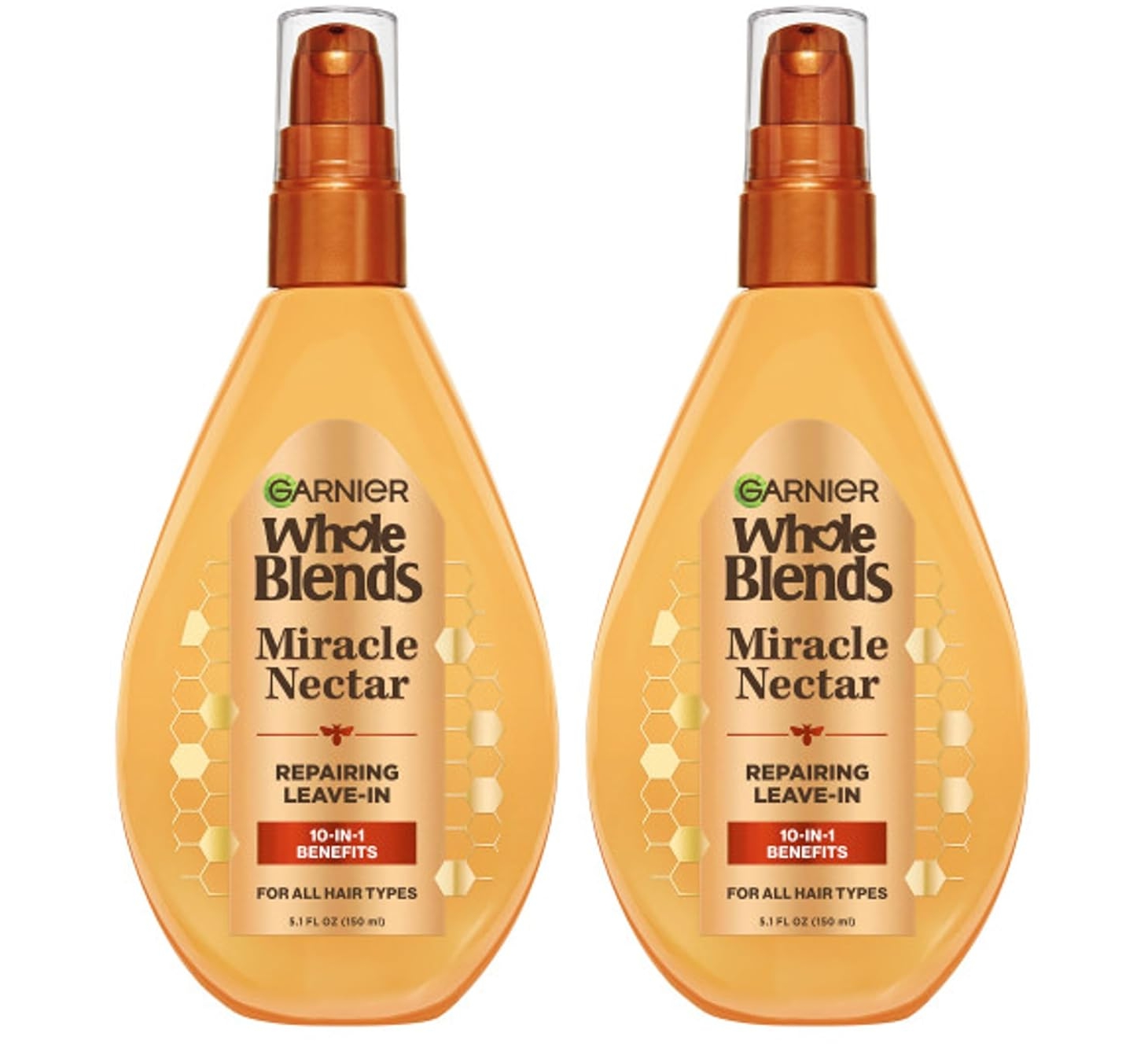 Garnier Whole Blends Miracle Nectar 10-in-1 Leave-In Conditioner, 2 Count