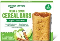 Amazon Grocery, Apple Cinnamon Fruit & Grain Cereal Bars, 1.3 Oz, 8 Ct