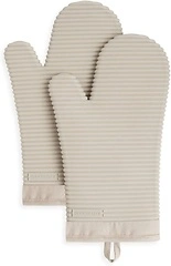 KITCHENAID Ribbed Soft Silicone Oven Mitt 2 - Pack Set, 7.5"x13", Milkshake