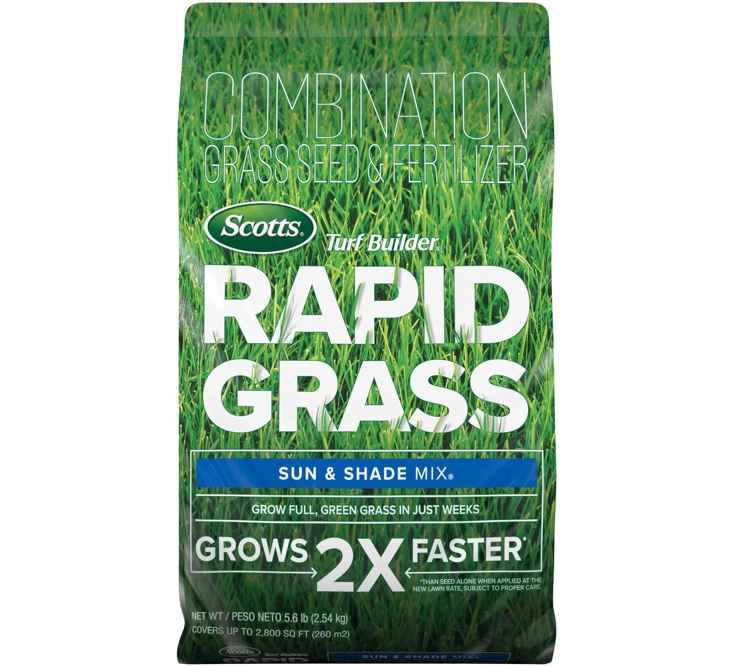 Scotts Turf Builder Rapid Grass Sun and Shade Mix, Covers 2,800 sq. ft., 5.6 lb.
