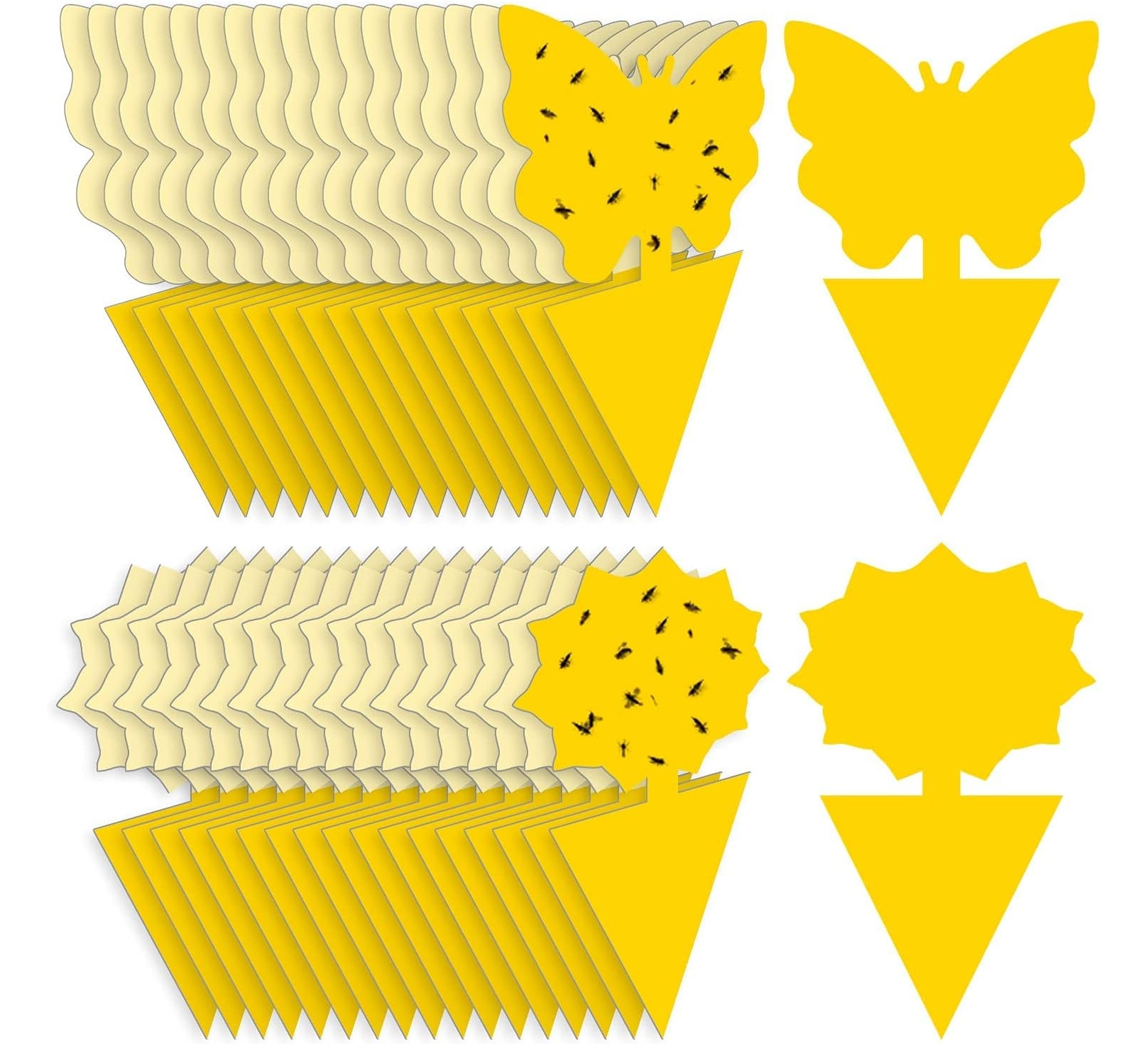 Fruit Fly Traps, Fungus Gnat Traps, Yellow Sticky Bug Traps, 36 Pack