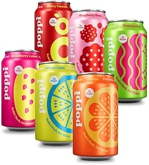 Poppi Prebiotic Soda, Sparkling Water & Fruit Juice, Fun Favorites, 12 Oz, 12 Pack