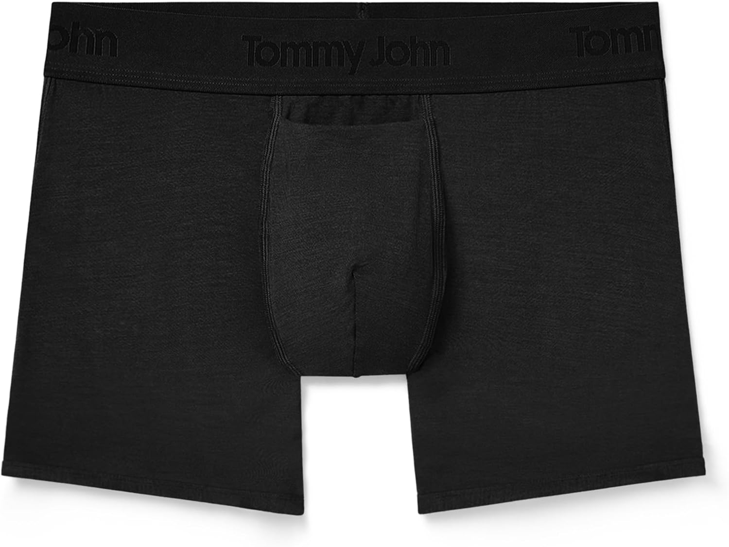 Tommy John Men's Trunk 4 Underwear, Second Skin Boxers, Black, Small