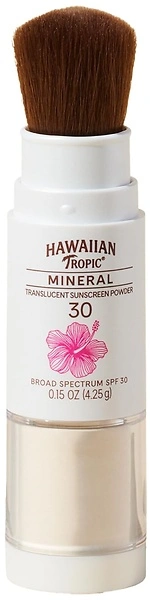 Hawaiian Tropic Mineral Powder Sunscreen Brush SPF 30, 0.15 oz