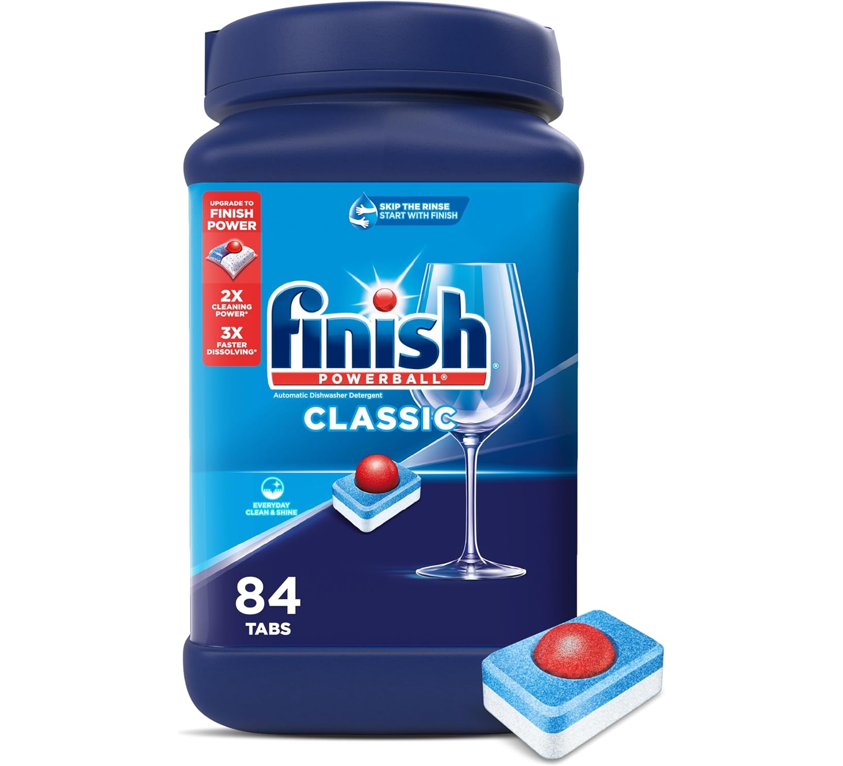 Finish Classic Dishwasher Pods, No Pre-Rinse Detergent, 84 Count