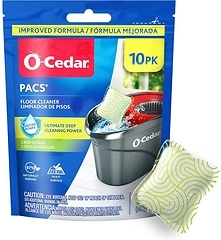 O - Cedar PACS Hard Floor Cleaner, Crisp Citrus Scent, 10 Count, Safe for All Floors