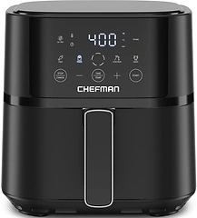 Chefman 4 QT Compact Air Fryer, Hi - Fry Technology, Touchscreen Controls, Black