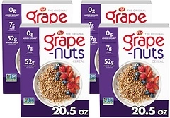 Post Grape Nuts Original Breakfast Cereal, Whole Grain, 20.5 oz, 4 Pack