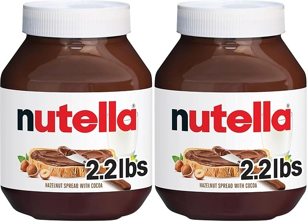 Nutella Hazelnut Spread with Cocoa, Creamy, 35.3 oz Jar, 2 Pack